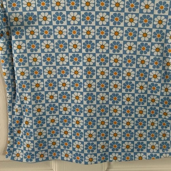 Faded Rose Retro Daisy Crop Top, Sz Large - Picture 4 of 12